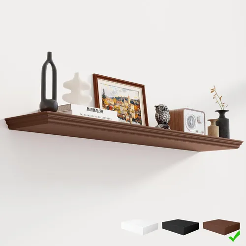 Miniatura 13 de Fun Memories Estantes flotantes de 24 pulgadas de largo, 9.3 pulgadas de profundidad, estantes flotantes de corona clásica para pared, estantes