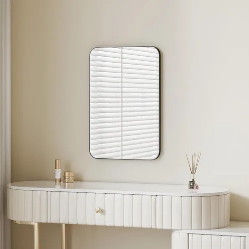Miniatura 11 de Espejo rectangular pequeño negro de 11 x 15 pulgadas para espejo de tocador de baño o decoración de pared, espejo de marco de metal cepillado Dorado