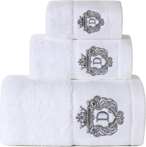 Miniatura 19 de Juego de toallas de baño de lujo súper suaves y altamente absorbentes de 100% algodón premium para regalos (Azul-A)