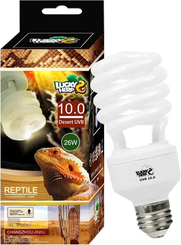 LUCKY HERP Bombilla de Luz Compacta Fluorescente UVA UVB para Reptiles del Desierto 10.0 26W
