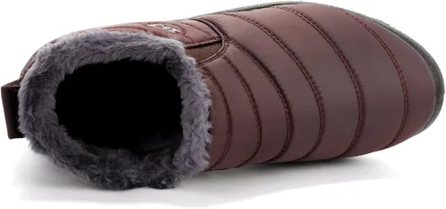 Miniatura 3 de VYKF Botas de nieve para mujer Botines de invierno cálidos con forro de piel antideslizantes Botas de tobillo para exteriores Botas cómodas