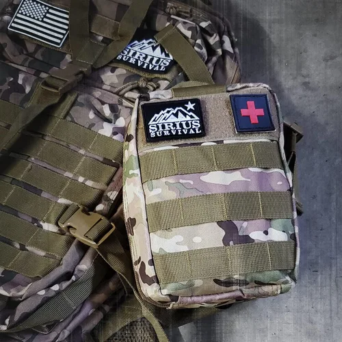 Miniatura 2 de Kit de supervivencia y primeros auxilios Molle de 250 piezas, equipo de emergencia al aire libre y bolsa de trauma para camping, senderismo, caza