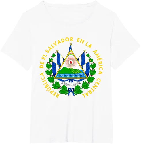 Miniatura 90 de Camiseta con diseño de emblema de la bandera de El Salvador