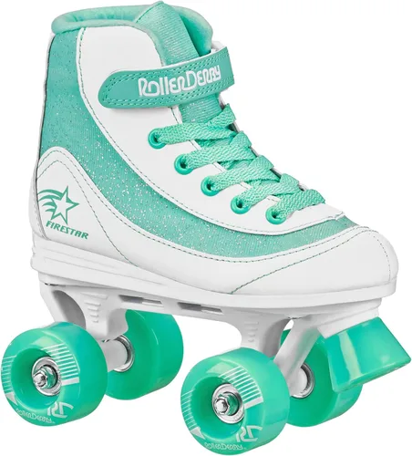 Roller Derby Firestar Patines para Niños, Niñas, Principiantes, Infantiles Blanco/Verde menta