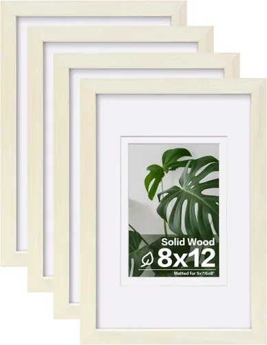 Miniatura 53 de Egofine - Juego de 4 portarretratos 8 x 10 pulgadas de madera maciza y cubierta de plexiglás de 4 x 6/5 x 7 pulgadas con paspartú u 8 x 10 pulgadas