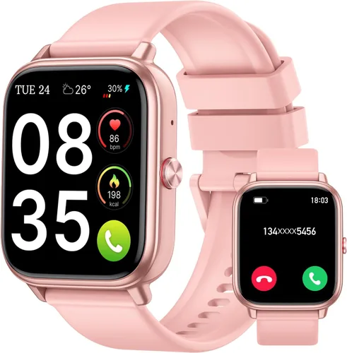 Miniatura 7 de Reloj inteligente para hombres y mujeres (respuestas/hacer llamadas), monitor de fitness con pantalla táctil HD de 1.83 pulgadas, tiempo de Negro
