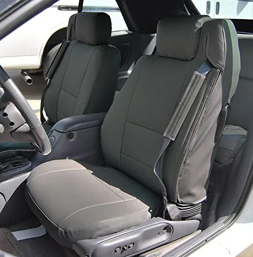 Miniatura 8 de Iggee Chrysler Sebring 1996 ~ 2000 convertible de cuero artificial Exact Original Fit 2 fundas de asiento delantero – asientos laterales del Beige
