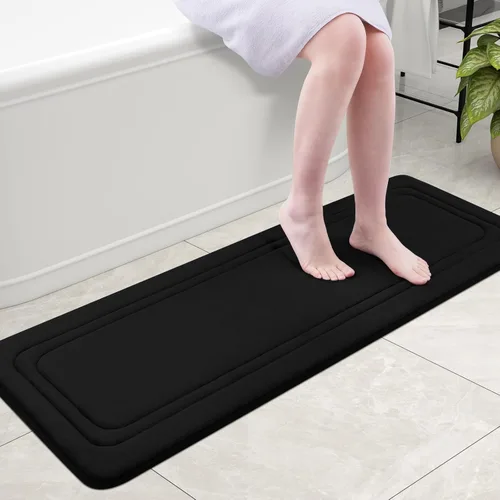 Miniatura 85 de Grandaily Alfombra de baño de espuma viscoelástica de 24 x 16 pulgadas, ultrasuave, antideslizante y absorbente, lavable a máquina, cómoda alfombra
