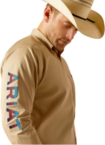 Miniatura 52 de Ariat Camisa de sarga con logotipo del equipo para hombre