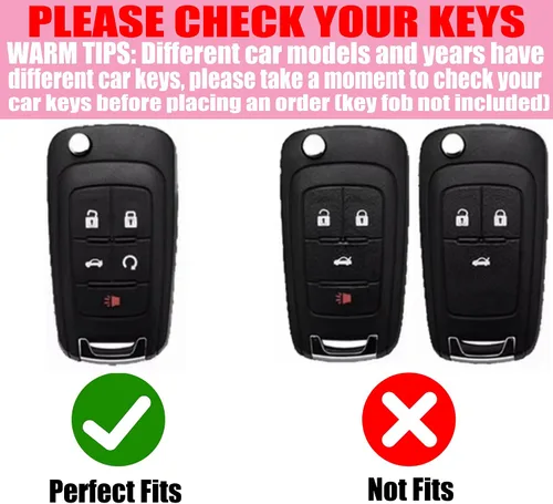 Miniatura 2 de Funda para llavero con llavero de diamante para mujer, portallaves de automóvil compatible con Chevy Cruze Camaro Malibu Equinox Impala GMC Buick