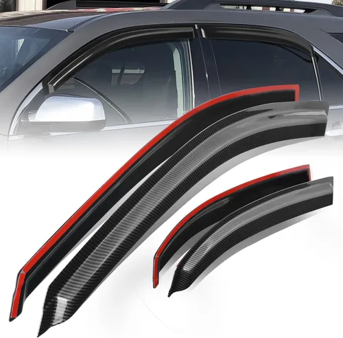 Miniatura 24 de Auto Dynasty 4 piezas viseras de ventana con patrón de fibra de carbono compatibles con Chrysler PT Cruiser 2001-2010, deflectores de ventana