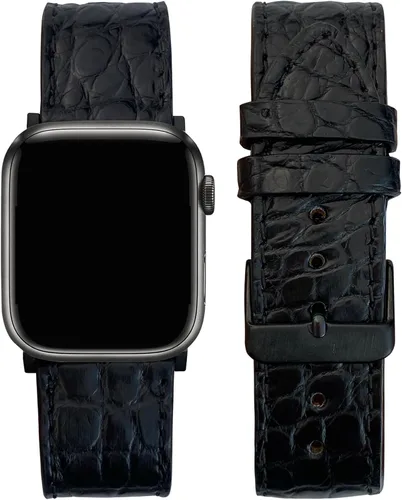 Miniatura 25 de AIIigator - Correa de reloj hecha a mano de cuero compatible con Apple Watch Ultra de 1.929 in 1.772 in 1.732 in 1.654 in 1.614 in 1.575 in 1.496 in