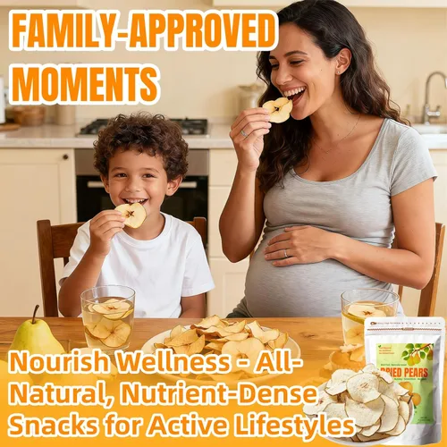 Miniatura 9 de Rebanadas de pera seca deshidratadas a granel, frutas secas sin azúcar añadido, totalmente veganas naturales. Peras secas para té, cócteles