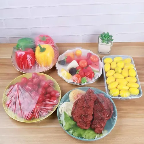 Miniatura 6 de 300 fundas elásticas reutilizables para alimentos, cubiertas elásticas para cuencos y platos para almacenamiento de alimentos a prueba de pan