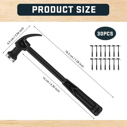 Miniatura 2 de WILLBOND 30 piezas de mini martillo de plástico de 7.3 pulgadas de seguridad para niños, adecuado para bricolaje, carpintería, decoración