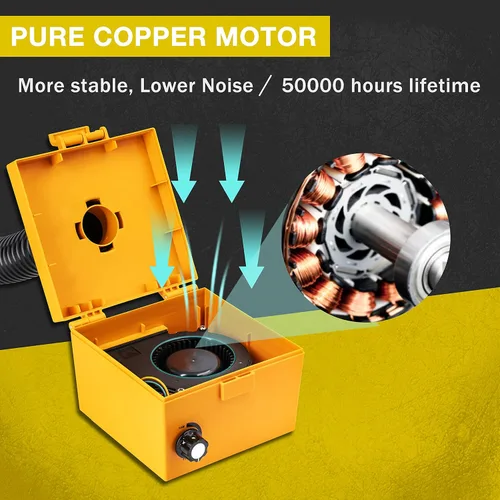 Miniatura 4 de KOTTO - Amortiguador de humo para soldadura, extractor de humo de hierro eléctrico, con fuerte succión