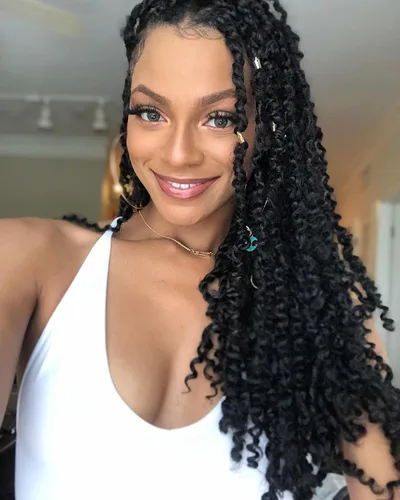 8 paquetes de extensiones de cabello sintético pretrenzado y prerrizado de ganchillo de 14 pulgadas, con rizos de pasión, para mujeres negras, (12