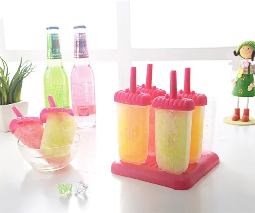 Miniatura 3 de Ozera Moldes para paletas heladas. Juego de 6 moldes para hacer paletas heladas. Incluye embudo de silicona y cepillo de limpieza. Varios colores.
