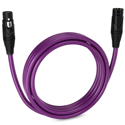 Miniatura 65 de LyxPro Cable de micrófono XLR hembra a macho de ángulo recto de 3 pines de 1.5 pies para altavoces amplificados, interfaz de audio, rendimiento