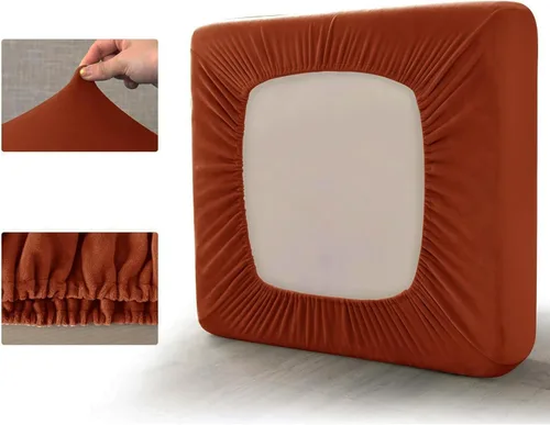 Miniatura 3 de Funda de cojín elástica de terciopelo para muebles (2, dorado)