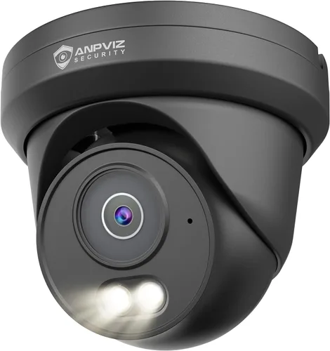 Anpviz Cámara IP PoE de 6 MP color negro, 3K Full Metal Torreta Cámara IP de seguridad con cable para exteriores, visión nocturna inteligente de