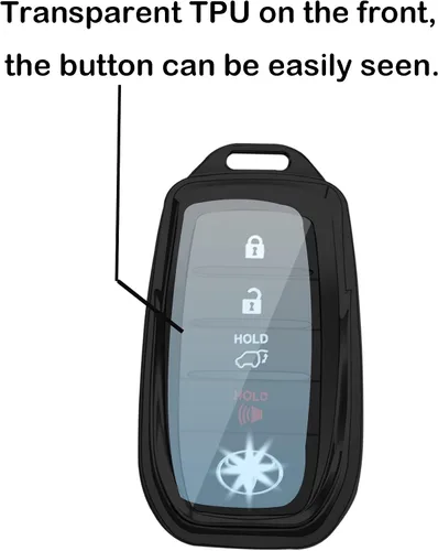Miniatura 4 de Kirsnda para llavero Toyota, estuche con cadena, Funda protectora de TPU de 360 grados compatible con Venza 2021-2022, RAV4 Prime, Sienna, Land Negro