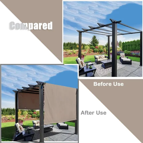 Miniatura 4 de Alion Home Toldo universal impermeable para pérgola – Toldo de repuesto para pérgola – Cubierta de sombra ajustable para exteriores con varillas