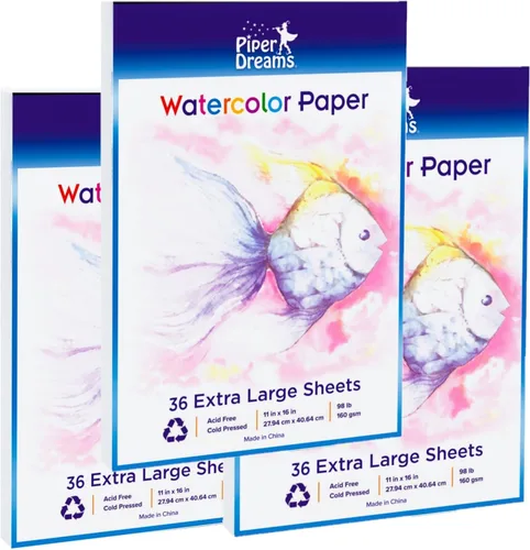 108 hojas de tamaño jumbo (11 x 16 pulgadas) de papel de arte para niños. Ideal como papel de acuarela, pintura de dedos, dibujo y garabatos, papel
