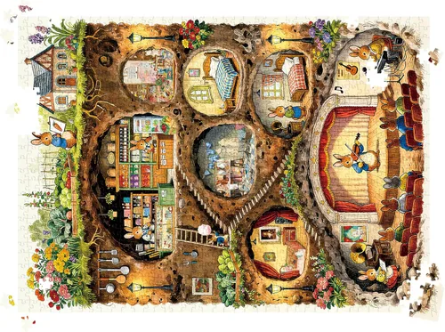 Miniatura 7 de HUADADA Rompecabezas para adultos de 1000 piezas, protección ocular, tema de casa de conejos, regalos de cumpleaños para mujeres y hombres