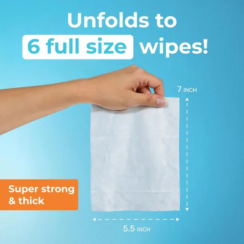 Miniatura 3 de Impossibly Compact - Toallitas desechables de viaje, 99.5% de agua y aloe, seguras para pieles sensibles e hipoalergénicas, esenciales de viaje