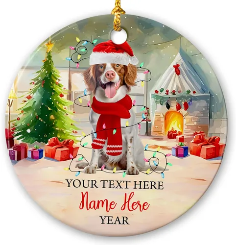 Miniatura 10 de Adorno de cerámica de Alaska Malamute de Feliz Navidad, decoración personalizada de Papá Noel, perro de Alaska Malamute nombre de perro, decoración