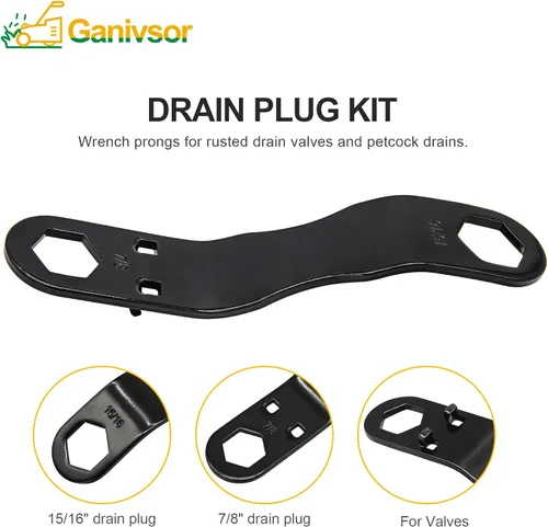 Miniatura 3 de Ganivsor Kit de tapón y llave de drenaje para calentador de agua para caravana, tapones de drenaje para calentador de agua, adecuado para tapones