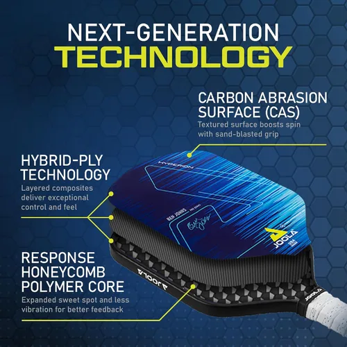 Miniatura 4 de JOOLA Ben Johns Hyperion Pickleball Paddle - Select Raw Carbon Surface or Carbon Abrasion Surface for Increased Power and Spin - Elongated Grip