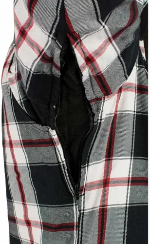 Miniatura 7 de Milwaukee Leather Camisa de montar de franela blindada a cuadros para hombre con refuerzo de fibra de aramida y armadura extraíble CE - S