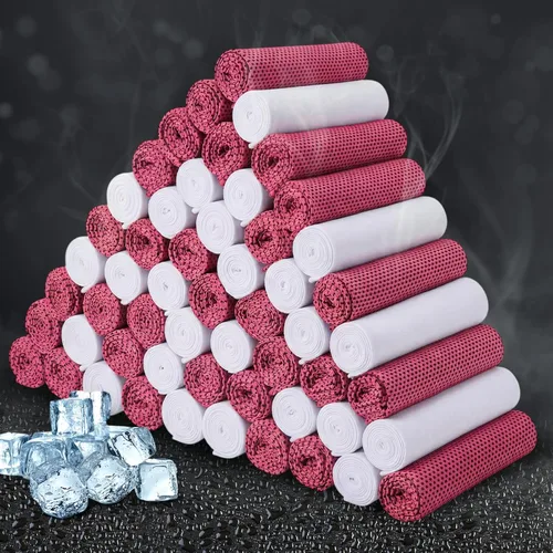 Miniatura 8 de Honoson Toalla de enfriamiento a granel – Toallas frescas para cuello y cara, microfibra transpirable y deportiva para gimnasio, yoga, viajes, Azul