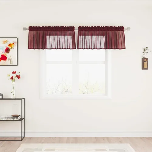Miniatura 68 de UPOPO Paneles de Cortina Beige Pequeños Cortinas Transparentes de Gasa de 16 Pulgadas de Largo Cortinas de Cocina de Voile con Textura de Lino