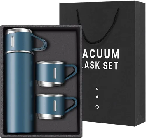 Miniatura 12 de Botella térmica de café, taza de viaje de acero inoxidable aislada al vacío, botella aislada de 16 onzas con taza para bebidas calientes y frías