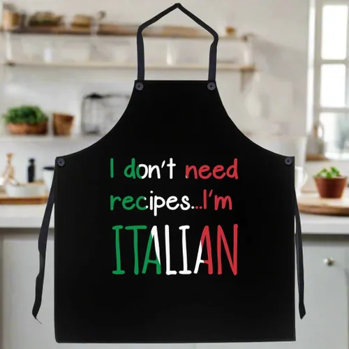 Miniatura 4 de P.S. I Love Italy I Don't Need Recipes I'm Italian Delantal - Delantal con peto con temática italiana para hombres y mujeres
