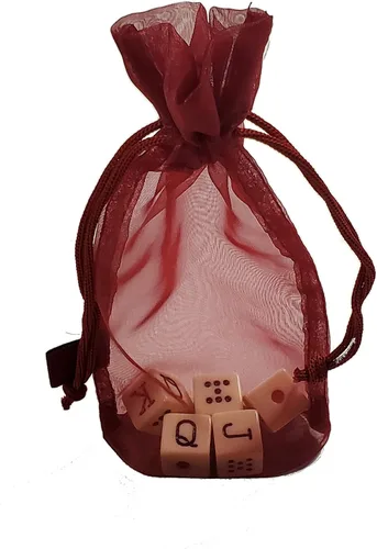 Miniatura 2 de Juego de dados de póquer español con bolsa de malla roja