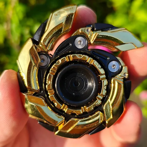 Miniatura 5 de T-Conceal EDC Fidget Sliders Open Armor Spinning Top, juguetes de dedo para aliviar el estrés para adultos, metal magnético (Oro Negro)