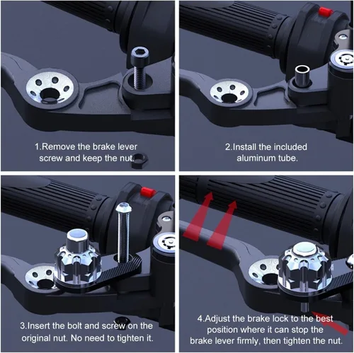 Miniatura 5 de Palanca de freno CNC para motocicleta, bloqueo de estacionamiento, soporte para interruptor de freno compatible con NMAX 155 NMAX 125 NSS