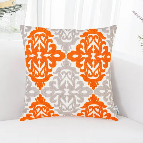 Miniatura 31 de HWY 50 - Fundas decorativas de almohada de 18 x 18 pulgadas en amarillo mostaza, funda de cojín bordada de algodón moderna de estilo rústico