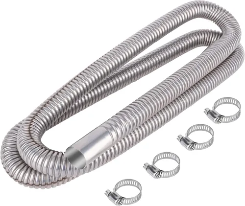 Miniatura 12 de Manguera de escape de acero inoxidable de 23.6 pulgadas, 1.0 in/1 pulgada de longitud de la manguera de ventilación de gas diésel, tubo de escape