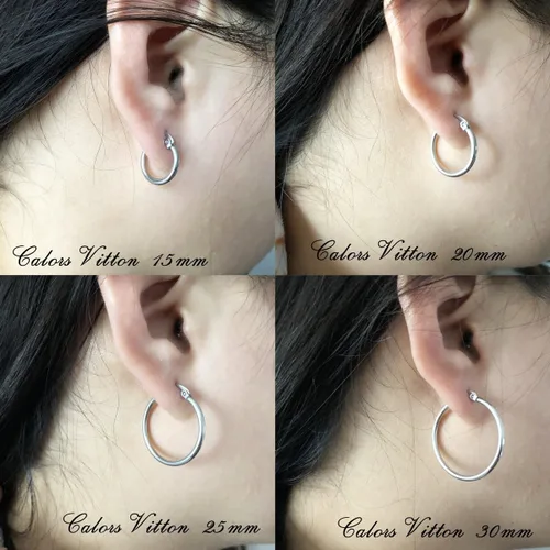 Miniatura 6 de 4 pares de aretes de argolla de acero inoxidable para mujer de 0.6in a 2.4in