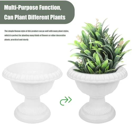 Miniatura 3 de Cabilock 4 mini macetas romanas decorativas de plástico para bodas, carreteras, pasillos, jardín, patio, uso doméstico, contenedores de plantas