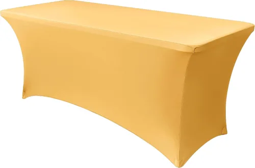 Miniatura 72 de Obstal Funda de mesa de elastano elástica de 4 pies para mesas plegables estándar, paquete de 2 manteles rectangulares universales ajustables
