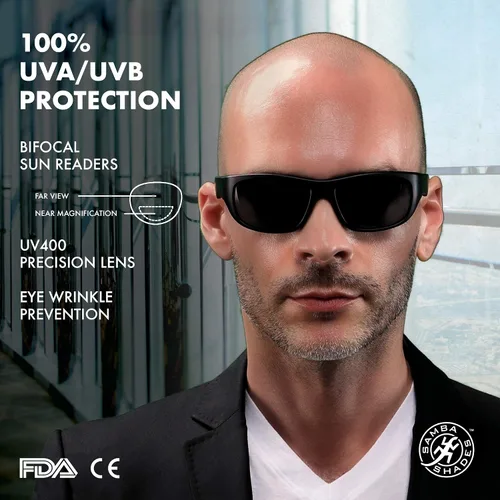 Miniatura 2 de SAMBA SHADES Gafas de sol de lectura bifocales deportivas envueltas para lectores bajo el sol para hombres y mujeres