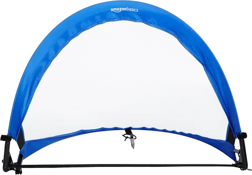Miniatura 3 de Amazon Basics Juego de portería de fútbol portátil desplegable para niños, equipo de entrenamiento, juegos deportivos al aire libre, fútbol