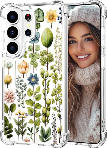 Miniatura 144 de Hungo Funda compatible con Samsung Galaxy S23 con diseño floral y bonito diseño transparente, femenino para mujeres y niñas, con hermoso clavel