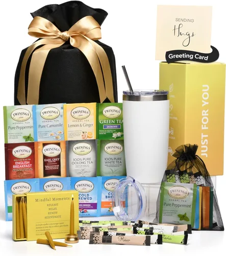 Miniatura 10 de Caja de regalo “Get Well” (“Mejórate pronto”), incluye manta de lujo, té, sopa de pollo y libro con juegos de palabras, regalos para mujeres